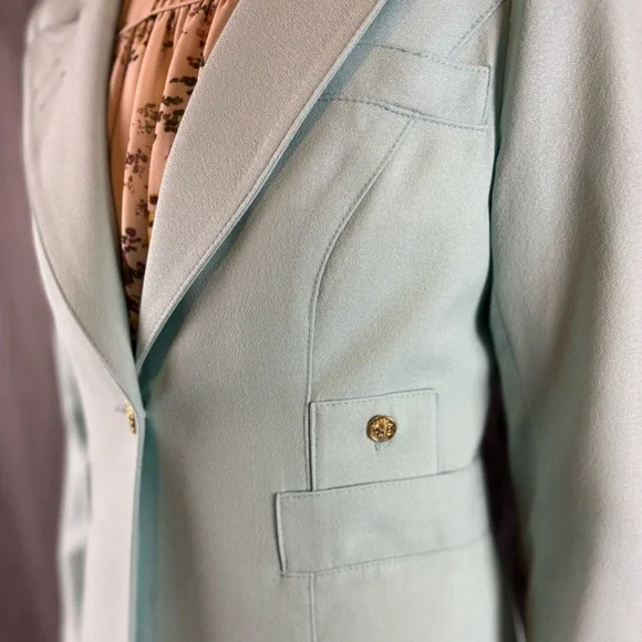 Smythe Classic Duchess Blazer in Aqua | Size 12 - Picture 3 of 6